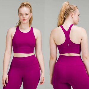 Lululemon Wunder Train Long-Line Bra Everlux In Magenta Purple